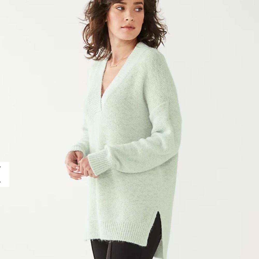 Nine West V Neck Tunic Sweater Pullover